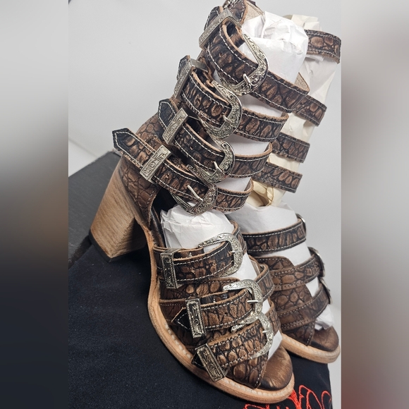 ***$OLD***Free Bird Brooklynn Vintage Croco Sandals Size 7 NIB - Picture 7 of 17